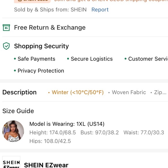 Plus Size Lapel Neck ZipUp Teddy Moto Coat New in Bag. Size 1XL(14) - Picture 7 of 7